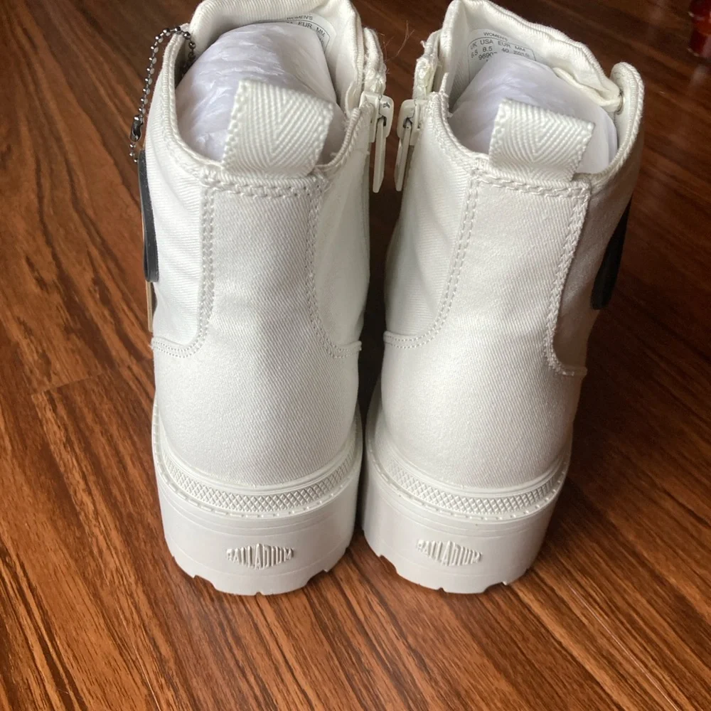 Palladium Women's Pallabase Twill White Boots - Picture 5 of 9